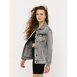 Женская джинсовая куртка S светло-серый Yuki ЦБ-00219140