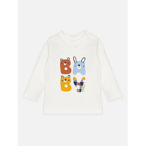 Футболка для мальчика 68 белый Elefin baby ЦБ-00227415