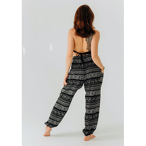 Східні штани з широкою гумкою Elephant Noir RAO WEAR OneSize зріст 155-165 см чорний