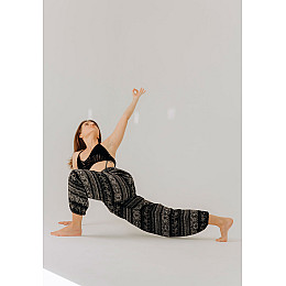Восточные штаны с широкой резинкой Elephant Noir RAO WEAR OneSize рост 155-165 см черный