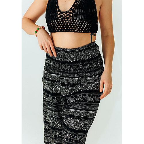 Східні штани з широкою гумкою Elephant Noir RAO WEAR OneSize зріст 155-165 см чорний