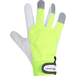 Рукавиці захисні шкіряні LahtiPro 2723 10(XL) зелено-білі