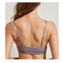 Топ жіночий в рубчик Lesko B02 Ліловий L 80 ABC з брителями регульованими (12264-68355)