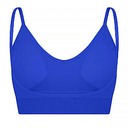 Топ жіночий в рубчик Lesko 08WX# M 70/75 ABC Синій з нерегульованими бретелями знімні чашечки (12253-68319)