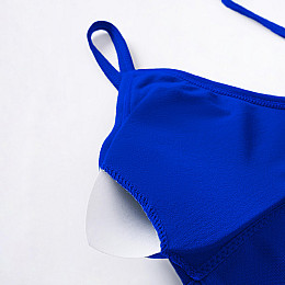 Трусы и топ Lesko 1608# Синий XL 85 ABC в рубчик комплект женского белья (12248-68308)