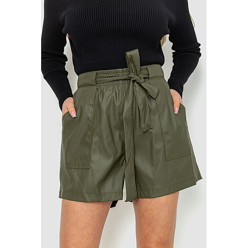 Шорты женские из экокожи хаки 102R295-1 Ager XXL