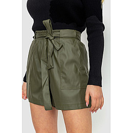 Шорты женские из экокожи хаки 102R295-1 Ager XXL