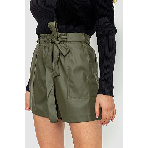 Шорты женские из экокожи хаки 102R295-1 Ager XXL