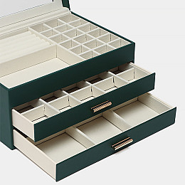 Шкатулка Casegrace SP-01223 Зелена 26,5*18*13,5 см для прикрас та ювелірних виробів трьохрівнева (12184-67704)