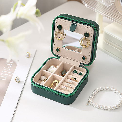 Шкатулка Casegrace SP-01250 Green 10*10*5 для украшений и ювелирных изделий портативная c зеркалом (12187-67712)