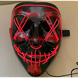 Светодиодная светящаяся LED маска OPT-TOP для Хэллоуина красная (2099342064)