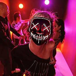 Светодиодная светящаяся LED маска OPT-TOP для Хэллоуина красная (2099342064)