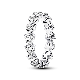 Срібна каблучка Pandora Ряд сердець 193103C01 60