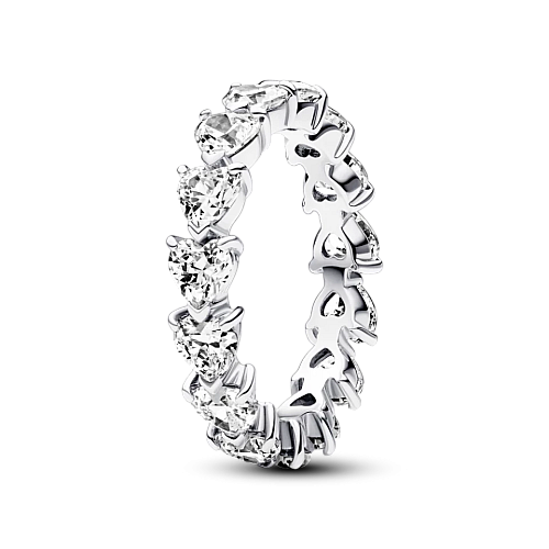 Срібна каблучка Pandora Ряд сердець 193103C01 60