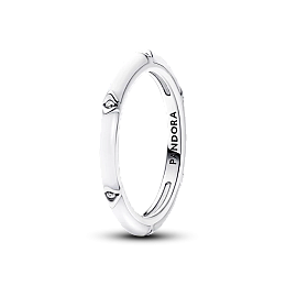 Срібна каблучка Pandora Me Біла емаль та камінці 193089C01 50