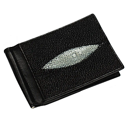 Зажим для денег из кожи морского ската Ekzotic Leather Черный (ctc 01)
