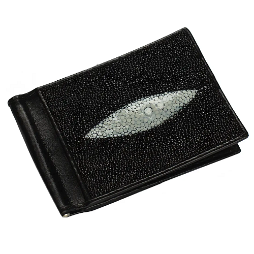 Зажим для денег из кожи морского ската Ekzotic Leather Черный (ctc 01)