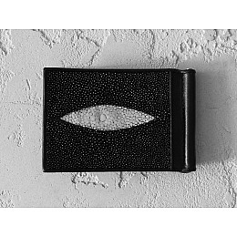 Зажим для денег из кожи морского ската Ekzotic Leather Черный (ctc 01)