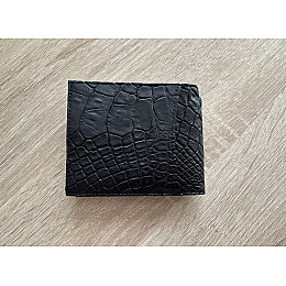 Зажим для купюр денег из натуральной кожи крокодила Ekzotic Leather Черный (сс04)