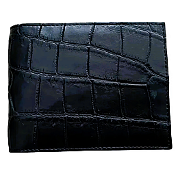 Зажим для денег купюр из натуральной кожи крокодила Ekzotic Leather Черный (сс 03)