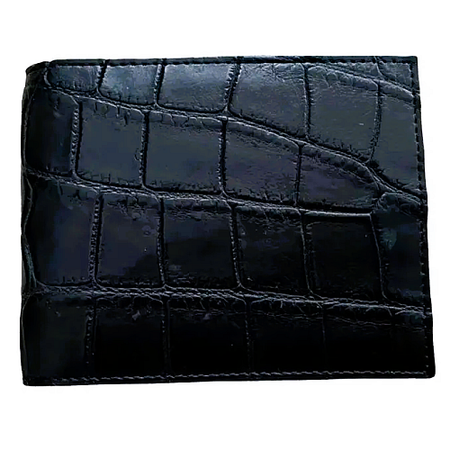 Зажим для денег купюр из натуральной кожи крокодила Ekzotic Leather Черный (сс 03)