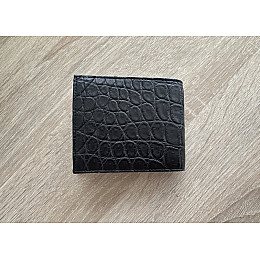 Зажим для денег купюр из натуральной кожи крокодила Ekzotic Leather Черный (сс 03)