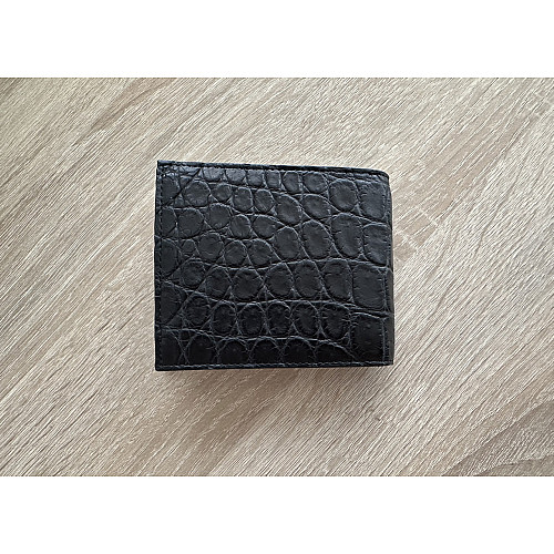 Зажим для денег купюр из натуральной кожи крокодила Ekzotic Leather Черный (сс 03)