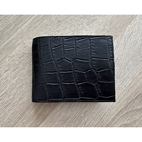 Зажим для денег купюр из натуральной кожи крокодила Ekzotic Leather Черный (сс 03)