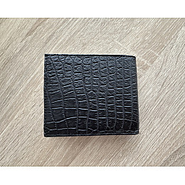 Зажим для денег купюр из натуральной кожи крокодила Ekzotic Leather Черный (сс 03)