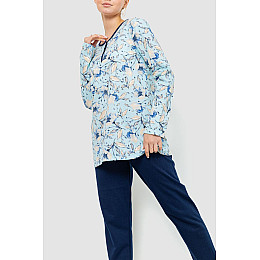 Пижама женская утепленная Ager XXL сине-голубой 219R004