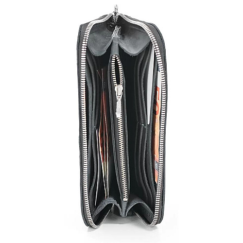Шкіряний гаманець Skin and Skin Zipper L 21х11.5х2.5 см Чорний (LW06BL)