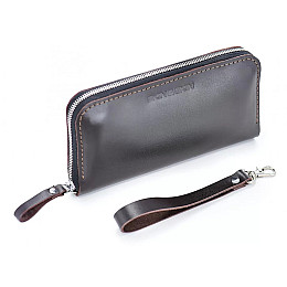 Кожаный кошелек Skin and Skin Zipper L 21х11.5х2.5 см Коричневый (LW06BR)