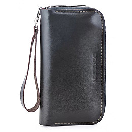 Шкіряний гаманець Skin and Skin Zipper L 21х11.5х2.5 см Коричневий (LW06BR)