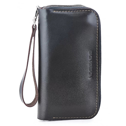 Шкіряний гаманець Skin and Skin Zipper L 21х11.5х2.5 см Коричневий (LW06BR)