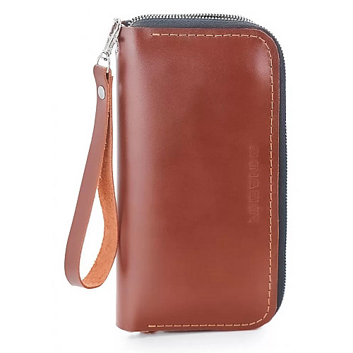 Шкіряний гаманець Skin and Skin Zipper L 21х11.5х2.5 см Коньячний (LW06CO)