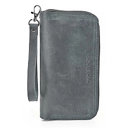Шкіряний гаманець Skin and Skin Zipper L 21х11.5х2.5 см Сірий (LW06GG)