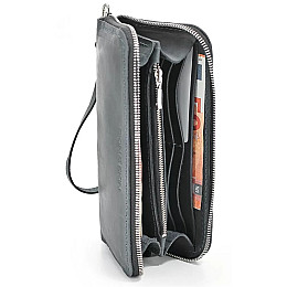 Шкіряний гаманець Skin and Skin Zipper L 21х11.5х2.5 см Сірий (LW06GG)