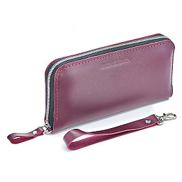Кожаный кошелек Skin and Skin Zipper L 21х11.5х2.5 см Бордовый (LW06BU)