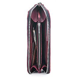 Кожаный кошелек Skin and Skin Zipper L 21х11.5х2.5 см Бордовый (LW06BU)