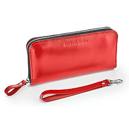 Кожаный кошелек Skin and Skin Zipper L 21х11.5х2.5 см Красный (LW06R)