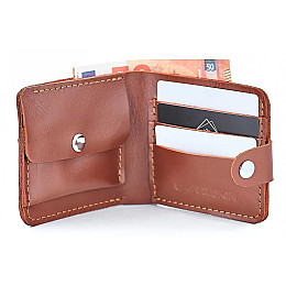 Кожаный бифолд Skin and Skin 11.5х9.5 см Коньячный (SW01CO)