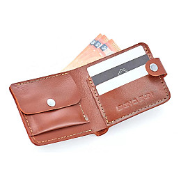 Кожаный бифолд Skin and Skin 11.5х9.5 см Коньячный (SW01CO)