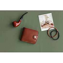 Кожаный бифолд Skin and Skin 11.5х9.5 см Коньячный (SW01CO)