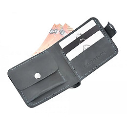 Кожаный бифолд Skin and Skin 11.5х9.5 см Серый (SW01GG)