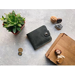 Кожаный бифолд Skin and Skin 11.5х9.5 см Серый (SW01GG)