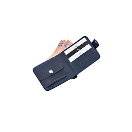 Кожаный бифолд Skin and Skin 11.5х9.5 см Синий (SW01NB)