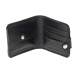 Кожаный бифолд Skin and Skin Кайман 11.5х9.5 см Черный (SW01BLK)