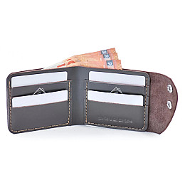 Кожаный бифолд Skin and Skin 11.5х9.5 см на 6 карт Коричневый (SW02BR)