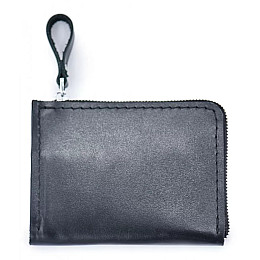Кожаный кошелек Skin and Skin Zipper S 13х10 см Черный (SW05BL)