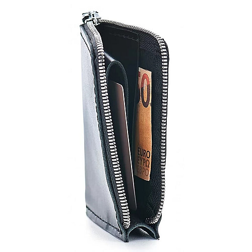 Шкіряний гаманець Skin and Skin Zipper S 13х10 см Чорний (SW05BL)